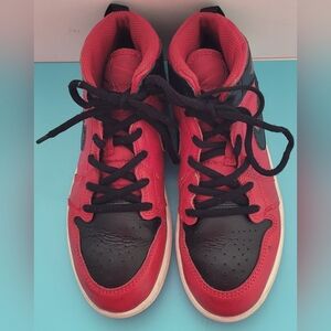Nike Red and Black Air Jordan 1 Sneakers